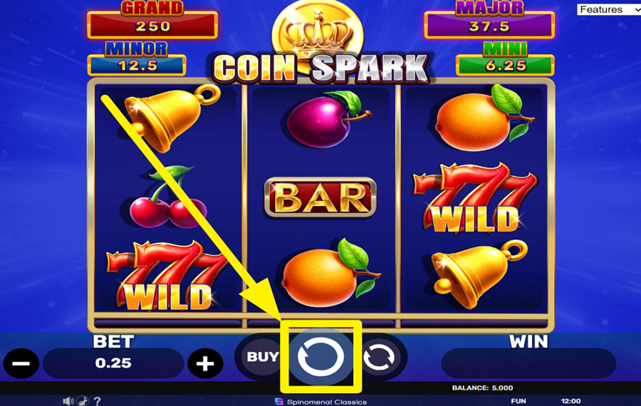 Coin Spark Hold and Hit 3x3 TOURNEZ POUR GAGNER!