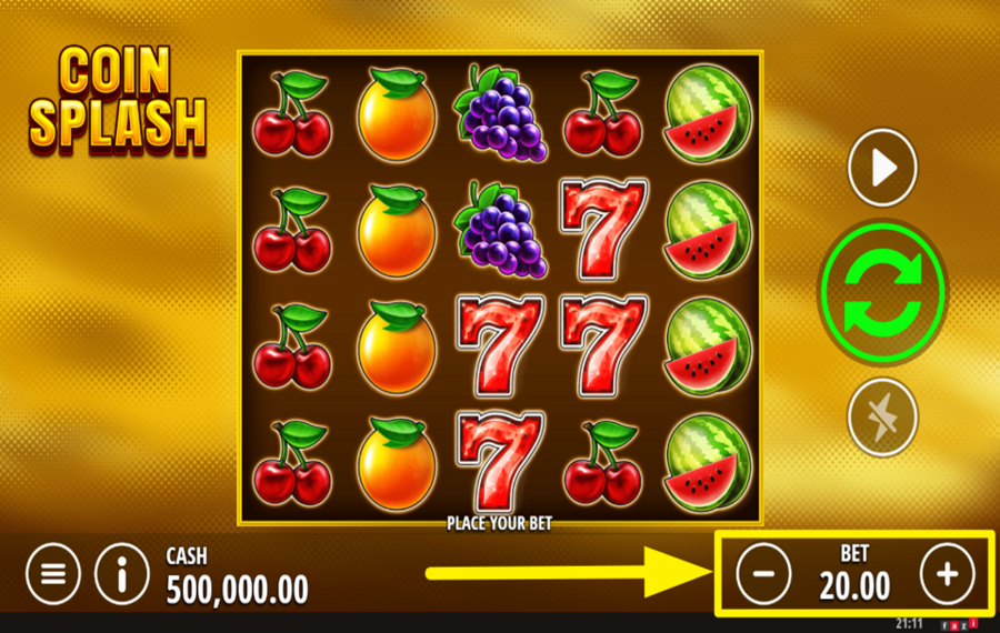 Coin Splash DECIDE ON THE BET.