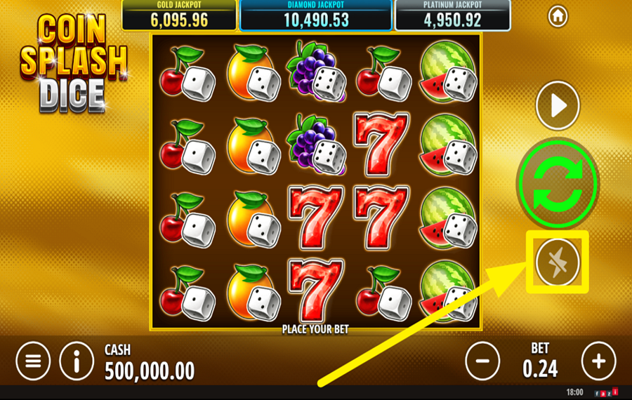 Coin Splash Dice ACCÉLÉRER LE JEU.