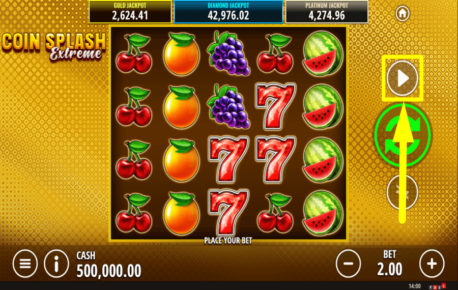 Coin Splash Extreme CONTINUE AUTOMATICALLY.