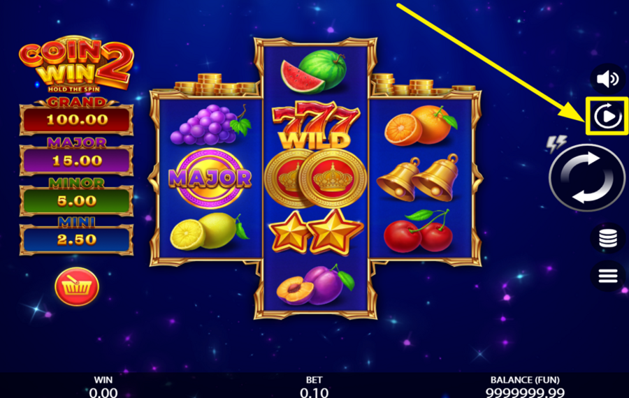 Coin Win 2 Hold the Spin DETERMINE YOUR BET.