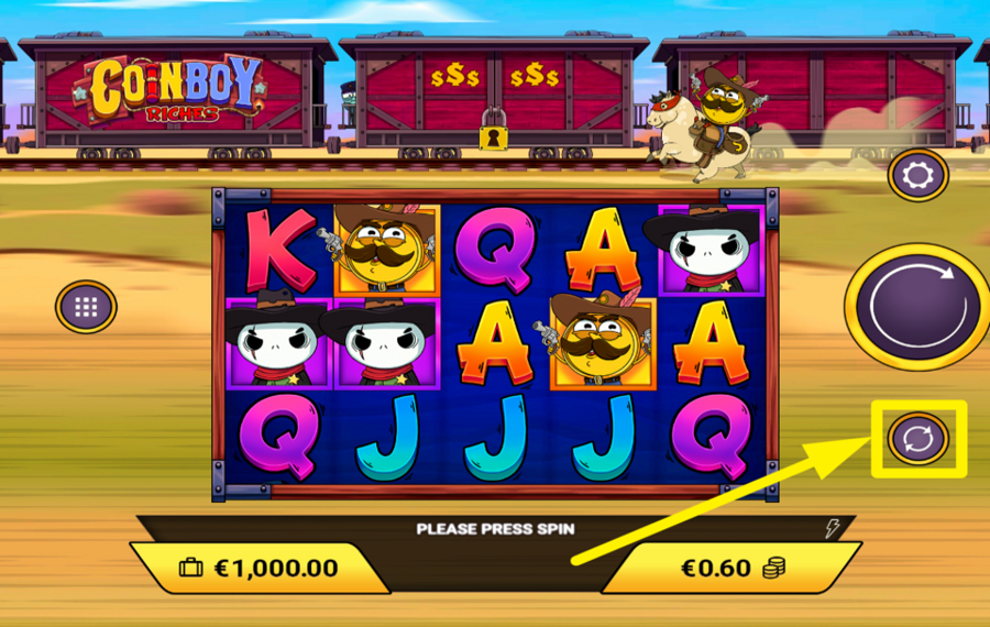 Coinboy Riches ACTIVATE AUTOMATIC SPINNING.