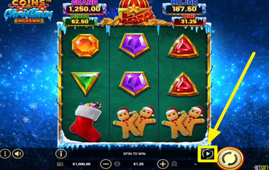 Coins of Christmas Hold and Win UTILIZZA LA FUNZIONE DI RIPRODUZIONE AUTOMATICA.