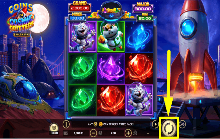 Coins of Cosmic Critters Hold and Win START GAMBLING.