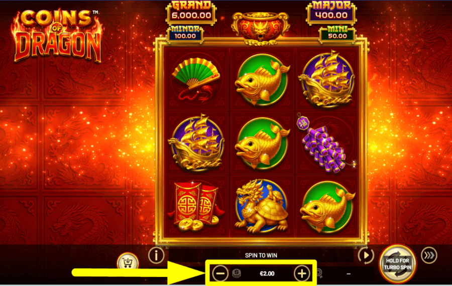 Coins of Dragon Hold and Win CAST YOUR WAGER.