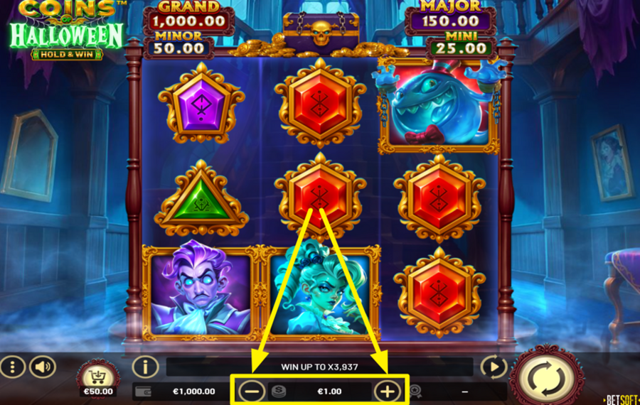 Coins of Halloween Hold and Win ATTRIBUER UNE VALEUR DE PARI.