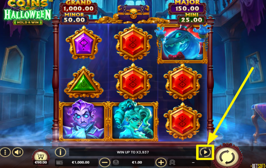 Coins of Halloween Hold and Win UTILISEZ LA FONCTION DE LECTURE AUTOMATIQUE.