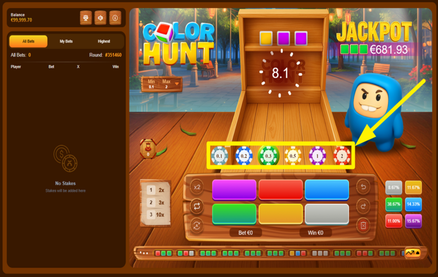 Color Hunt PICK YOUR STAKE.