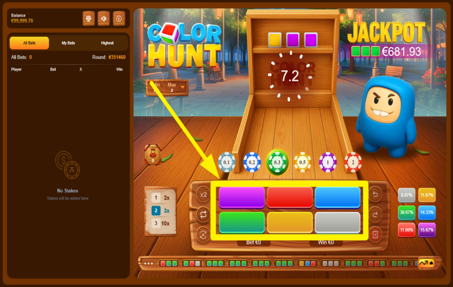 Color Hunt PLACE YOUR BET.