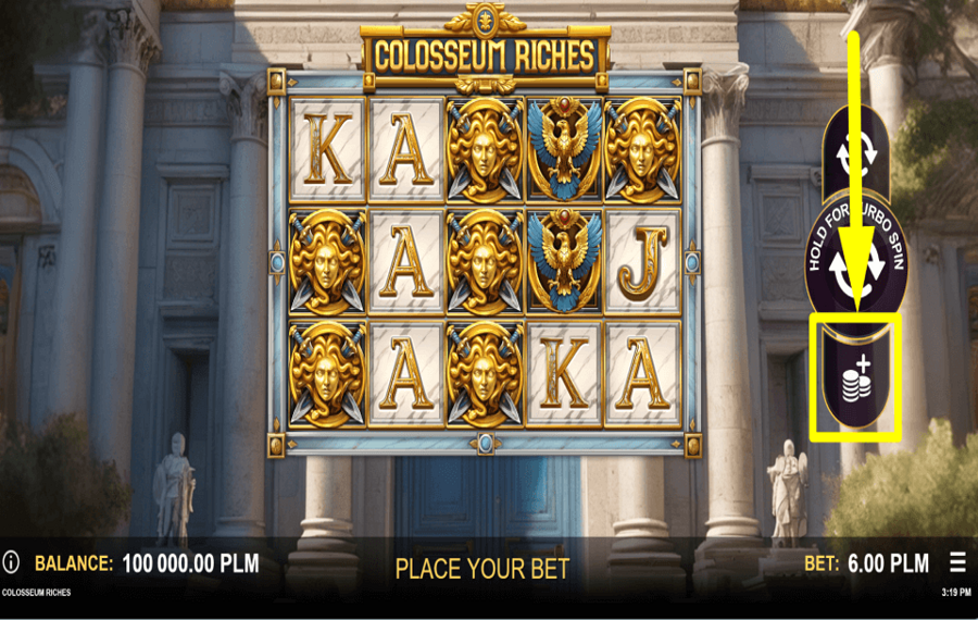Colosseum Riches DECIDE THE WAGER.