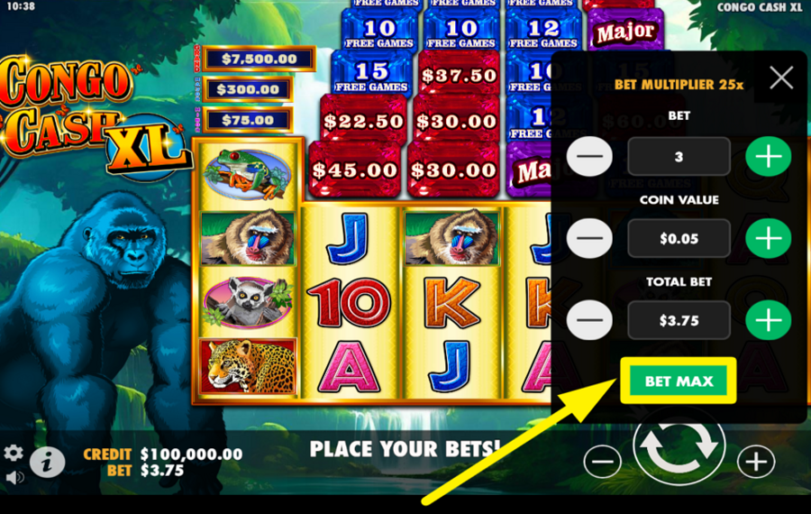 Congo Cash XL TARGET THE MAXIMUM BETTING VALUE.