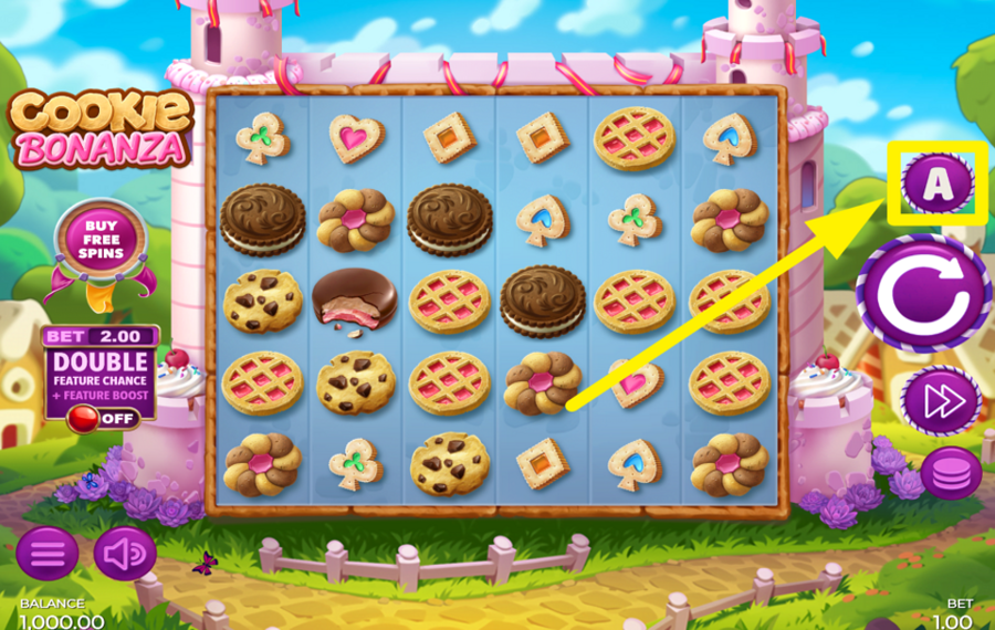 Cookie Bonanza ACTIVATE AUTOMATIC SPINNING.