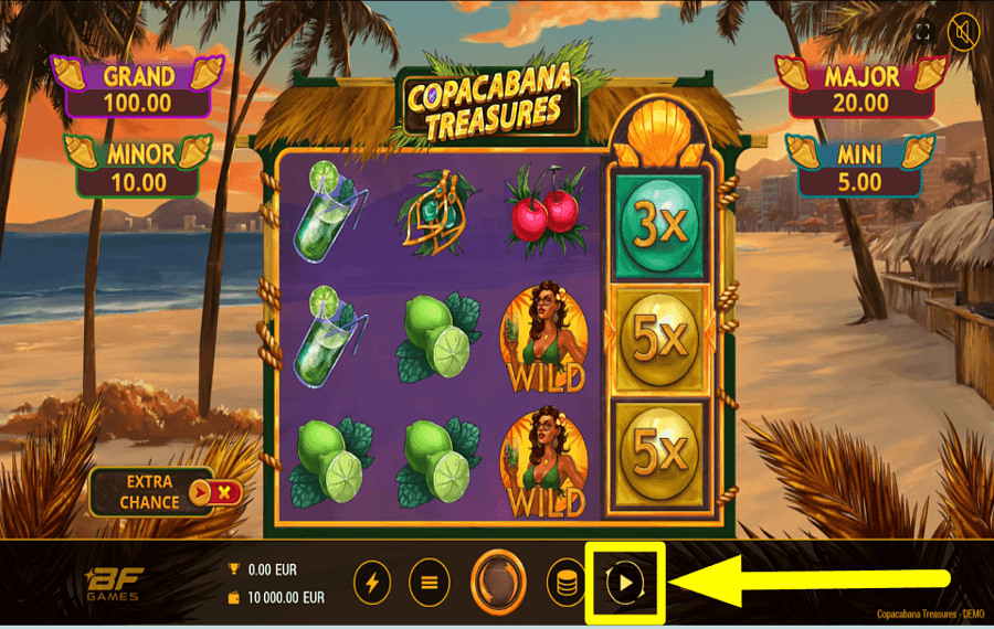 Copacabana Treasures DÉMARRER LA LECTURE AUTOMATIQUE.