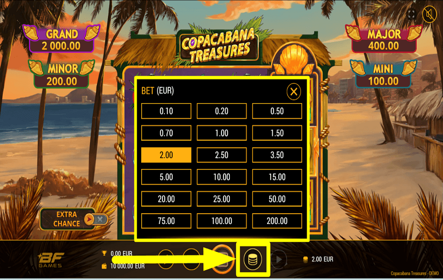 Copacabana Treasures CHOISISSEZ VOTRE MISE.