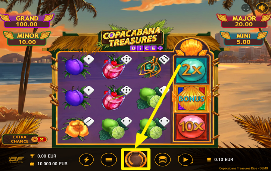 Copacabana Treasures Dice PARTICIPEZ À LA FÊTE!