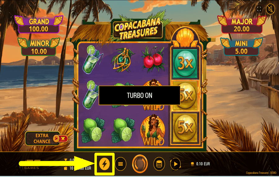 Copacabana Treasures ACCÉLÉREZ LE JEU.