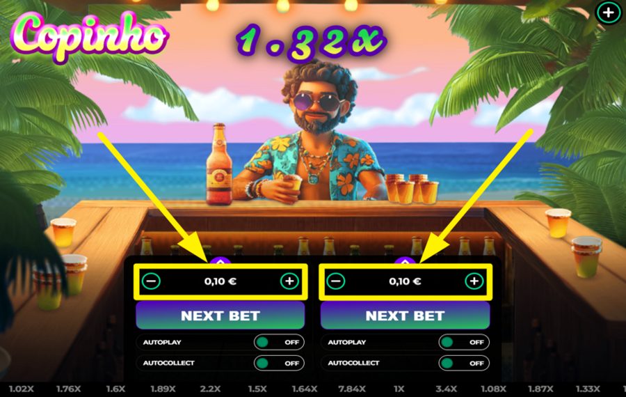 Copinho SCEGLI IL VALORE DELLA SCOMMESSA.