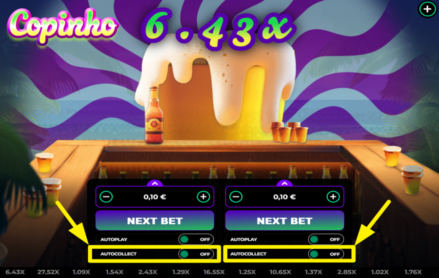 Copinho IMPOSTARE UNA CONDIZIONE DI RITIRO.