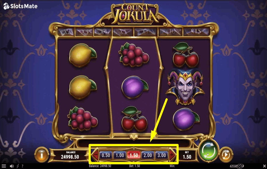 Count Jokula Scegli l'importo della tua scommessa. 