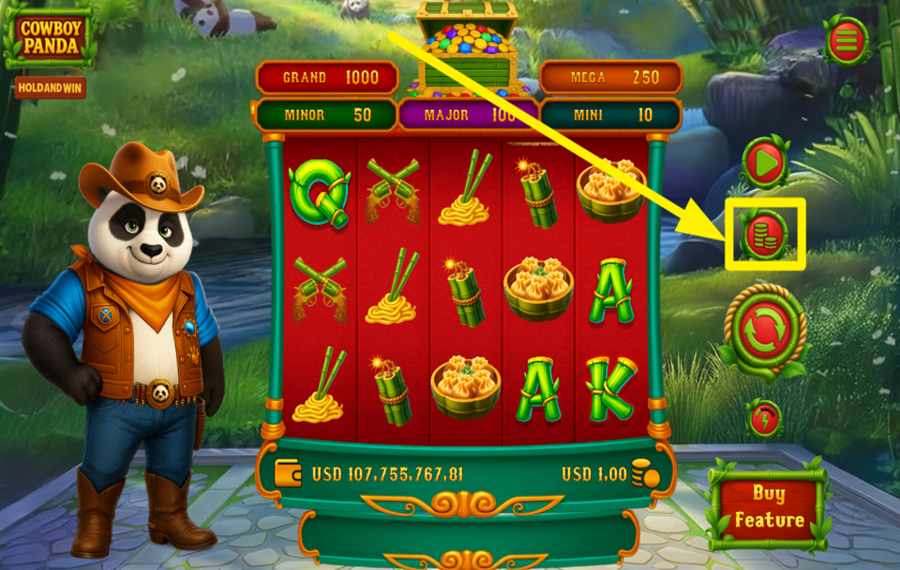 Cowboy Panda Hold and Win УКАЖИТЕ СВОЮ СТАВКУ.