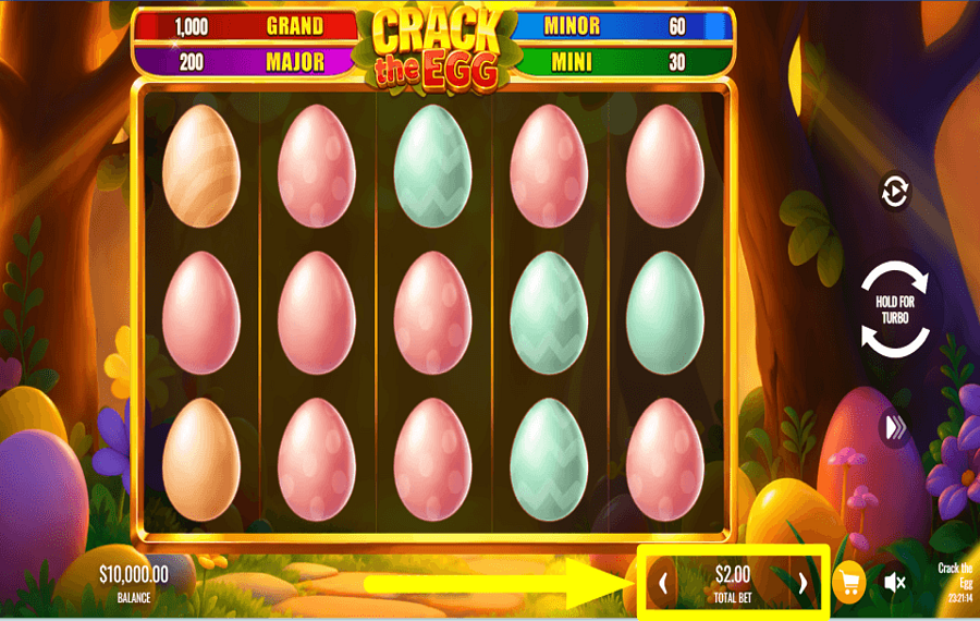 Crack the Egg BESTIMMEN SIE DEN EINSATZ.