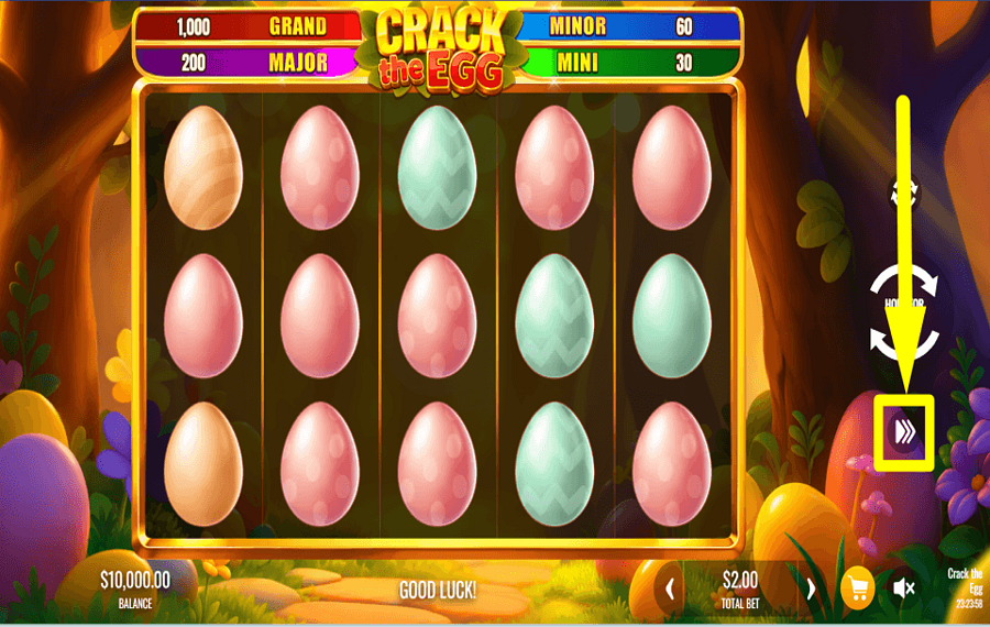 Crack the Egg TURBOMODUS AKTIVIEREN.