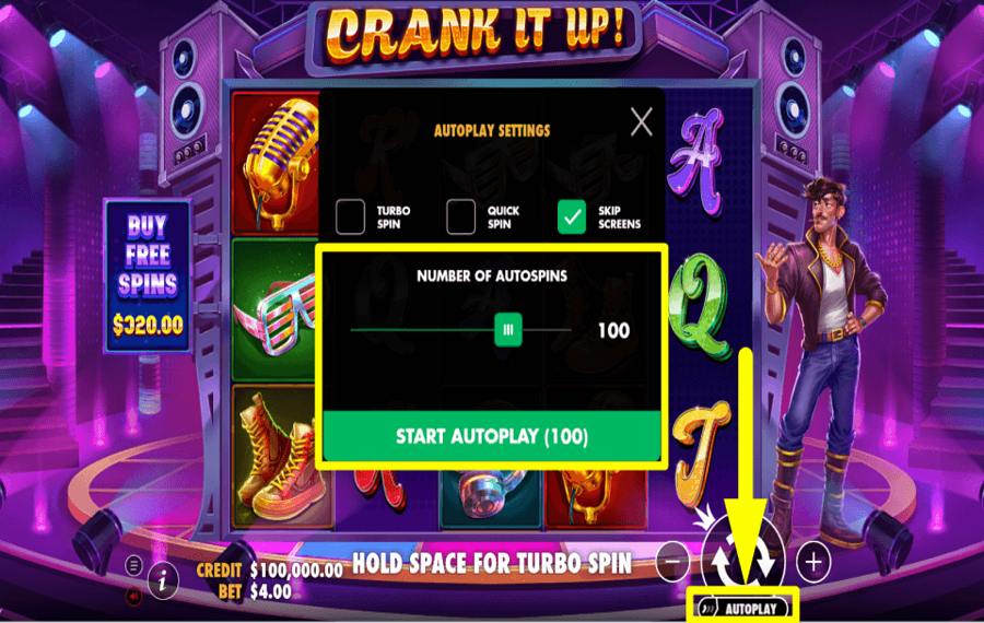 Crank It Up ДЕЙСТВУЕТ АВТОМАТИЧЕСКИ.