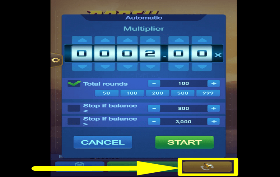 Crash Bonus UTILISEZ LA FONCTION DE JEU AUTOMATIQUE.