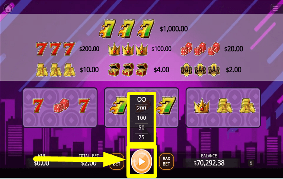 Crazy 777 Scratch PROCÉDER AUTOMATIQUEMENT.