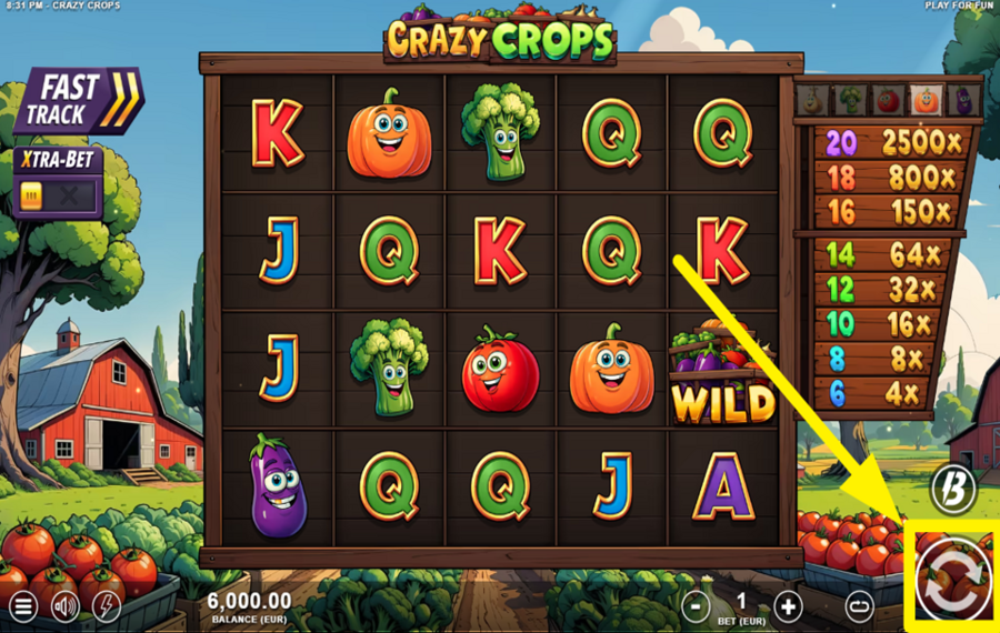 Crazy Crops SPIN TO WIN.