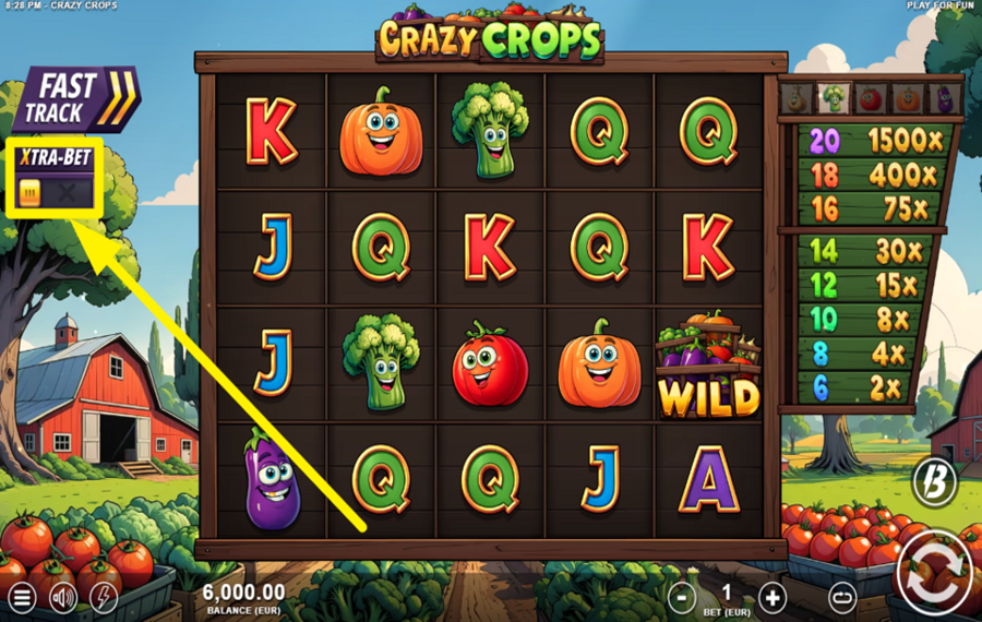 Crazy Crops ACTIVATE XTRA-BET.