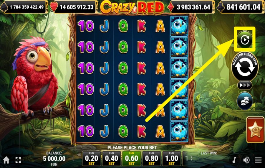 Crazy Red UTILISEZ DES TOURS AUTOMATISÉS.