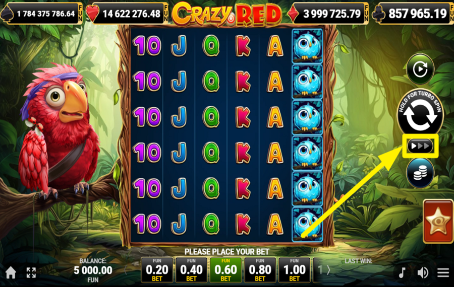 Crazy Red AUGMENTE LA VITESSE.