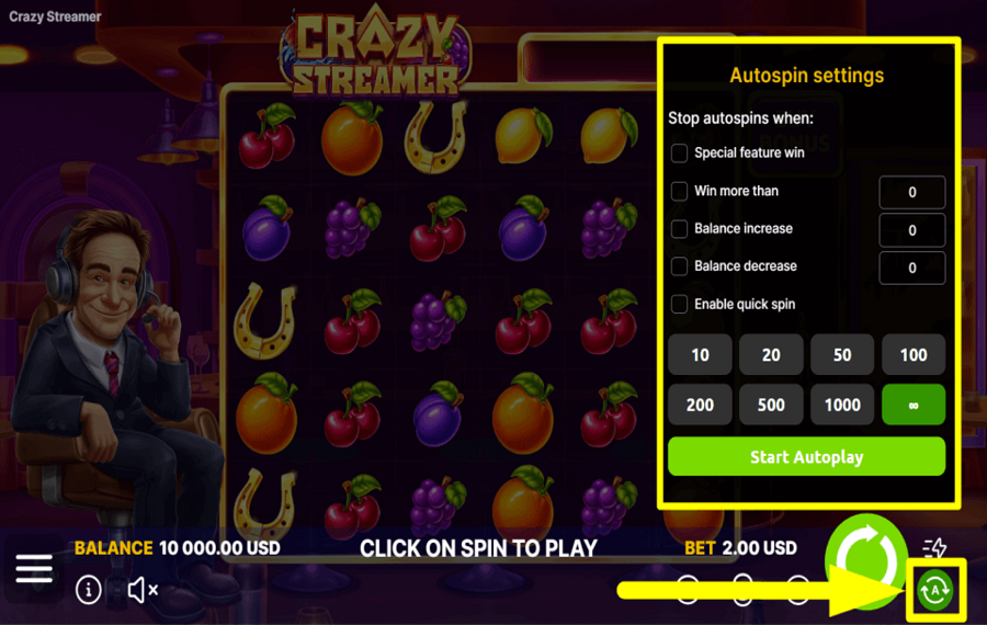 Crazy Streamer SPIN AUTOMATICALLY.