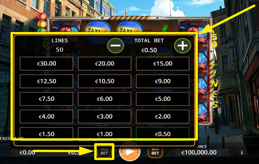 Crazy Taxi ASSIGN A BET VALUE.