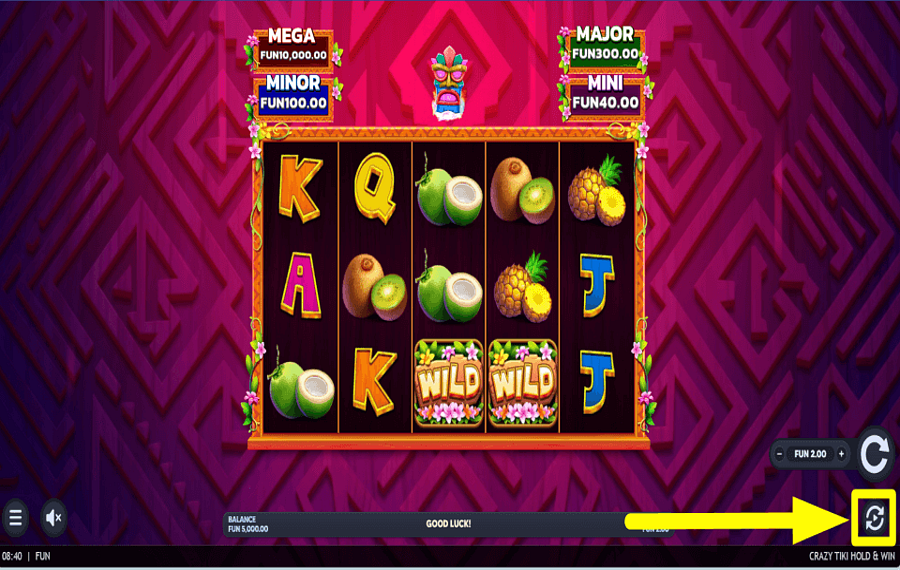 Crazy Tiki Hold and Win ПРОДОЛЖИТЬ В АВТОМАТИЧЕСКОМ РЕЖИМЕ.