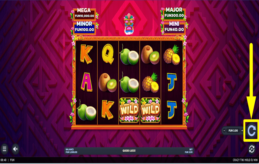 Crazy Tiki Hold and Win ИГРАЙТЕ И ВЫИГРЫВАЙТЕ ПРИЗЫ.