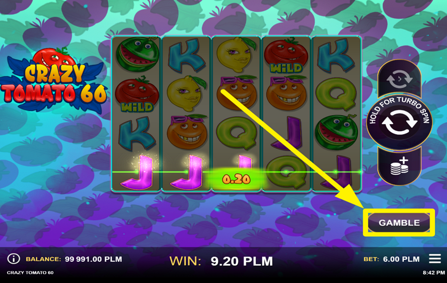 Crazy Tomato 60 METTEZ VOTRE GAIN EN JEU!