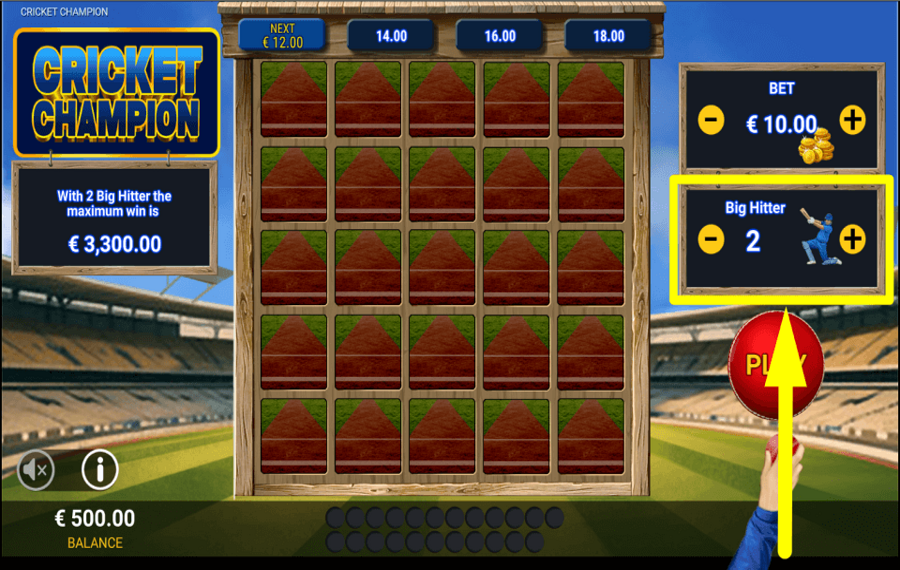 Cricket Champion УСТАНОВИТЕ ПОЛЕ.