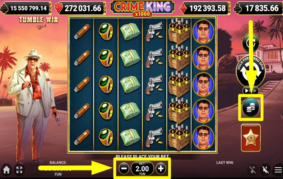 Crime King 1000 DÉTERMINEZ VOTRE MISE.