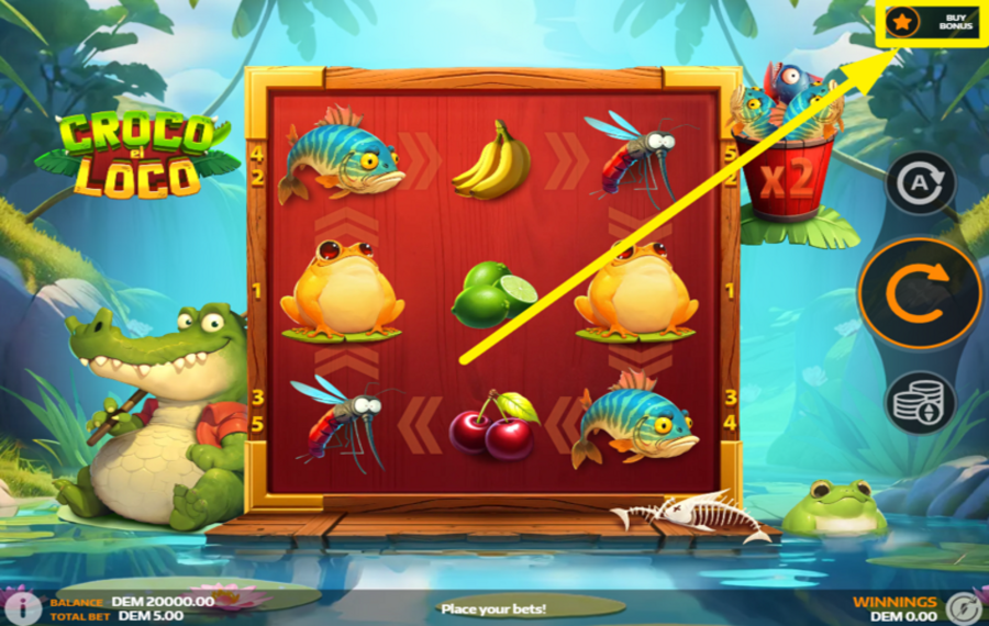 Croco el Loco ПОЛУЧАЙТЕ БЕСПЛАТНЫЕ ВРАЩЕНИЯ.