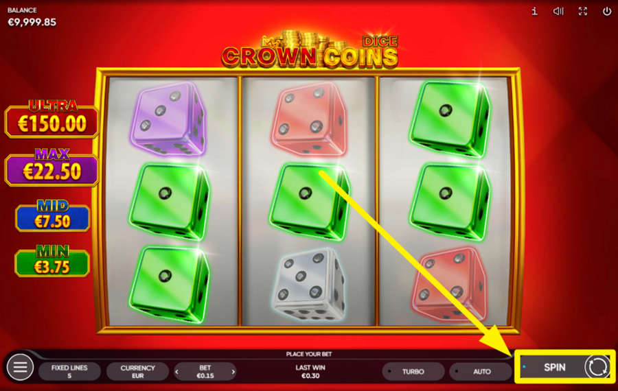 Crown Coins Dice SPIN TO WIN!