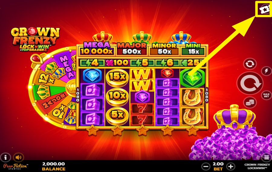Crown Frenzy LockNWin TAKE ADVANTAGE OF THE BONUS FEATURES.