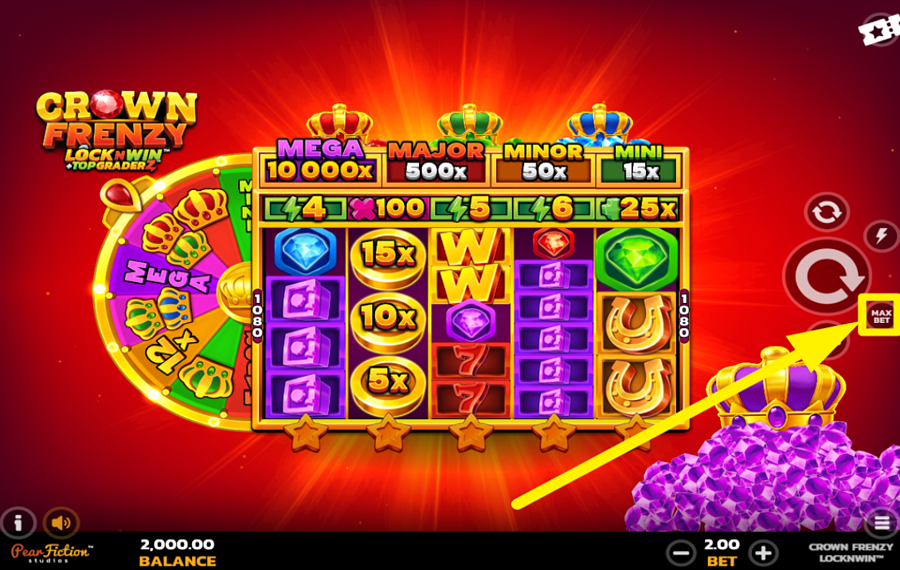 Crown Frenzy LockNWin SELECT THE TOP BETTING OPTION.
