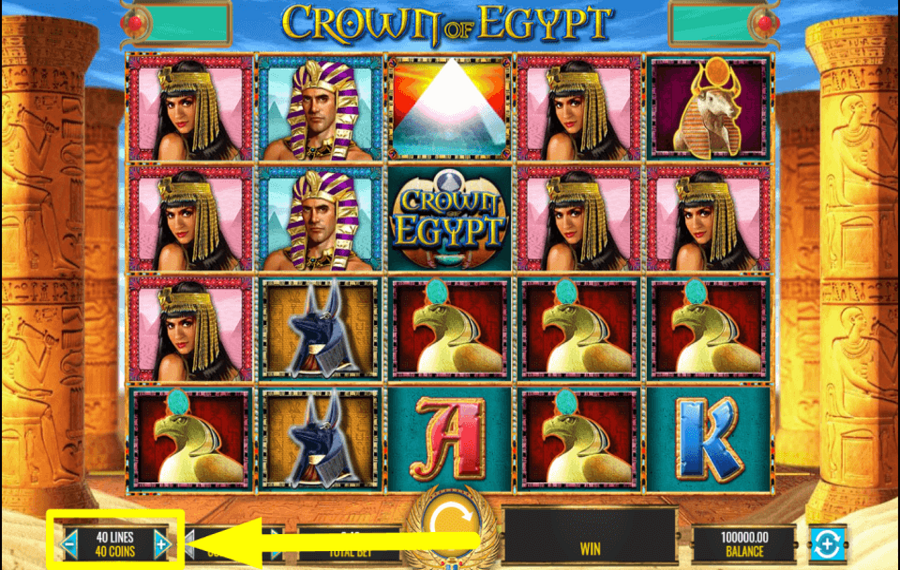 Crown of Egypt AJUSTEZ LES LIGNES DE PAIEMENT.