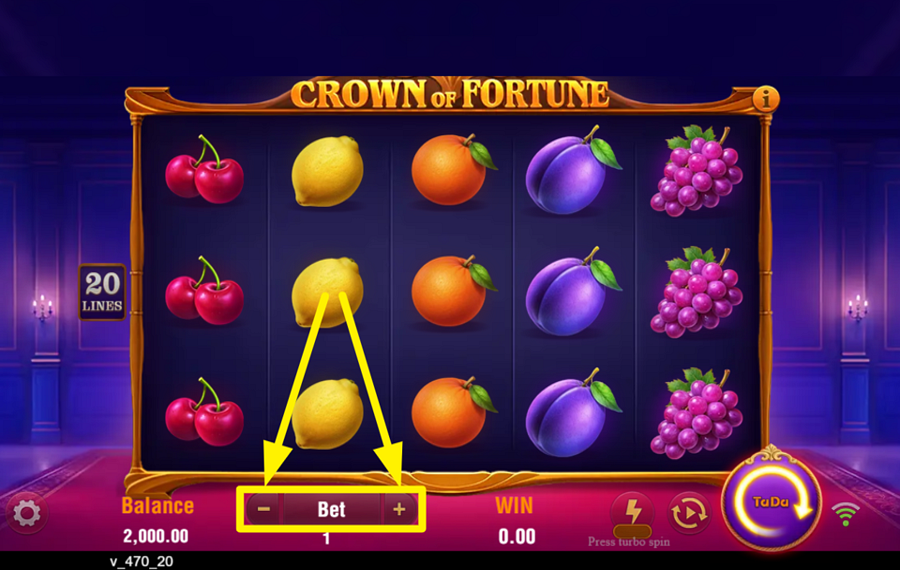 Crown of Fortune ОПРЕДЕЛИТЕ СВОЮ СТАВКУ.