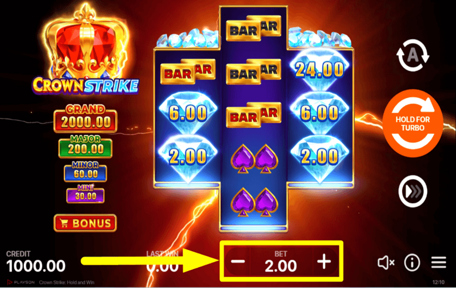 Crown Strike Hold and Win Setzen Sie Ihren Einsatz.