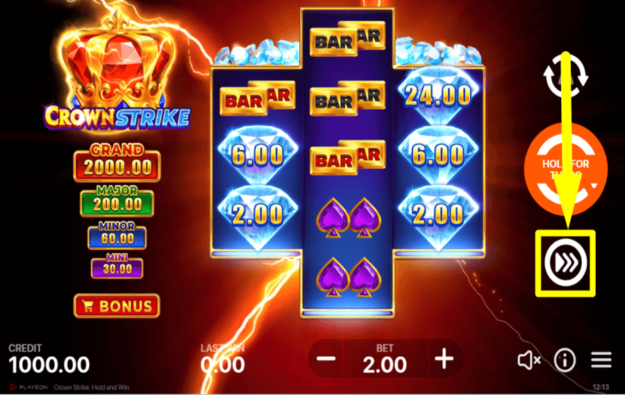 Crown Strike Hold and Win ERHÖHE DEIN TEMPO.