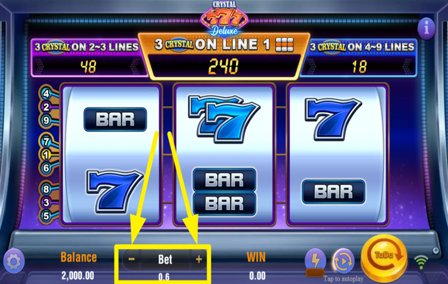 Crystal 777 Deluxe ВЫБЕРИТЕ СВОЮ СТАВКУ.