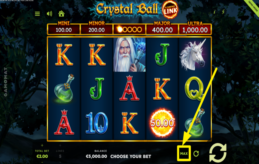 Crystal Ball Flaming Link STELLEN SIE DEN EINSATZ AUF DAS MAXIMALE EIN.